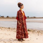 Misty Enchantment Long Velvet Kimono Duster Coat - One Plus Size Luxury for Special Events - Image 2