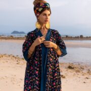 Misty Enchantment Long Velvet Kimono Duster Coat - One Plus Size Luxury for Special Events - Image 4