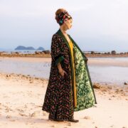 Misty Enchantment Long Velvet Kimono Duster Coat - One Plus Size Luxury for Special Events - Image 2