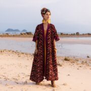 Misty Enchantment Long Velvet Kimono Duster Coat - One Plus Size Luxury for Special Events