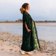 Misty Enchantment Long Velvet Kimono Duster Coat - One Plus Size Luxury for Special Events - Image 2