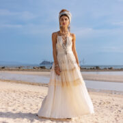 Ruffled Bohemian Wedding Gown: Raw Cotton Maxi Dress - Valentina - Image 7