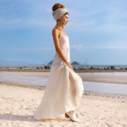 Boho Wedding Dress: Arani Beach Maxi Dress, Raw Cotton, Inclusive Size - Image 2