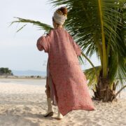 Boho Silk Blend Kimono: Helene Multi-Mixed Print, Detachable Waistband - Image 3