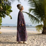 Silky Blend Boho Kimono: Helene Multi-Mixed Print, Detachable Waistband - Image 2