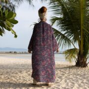 Silky Blend Boho Kimono: Helene Multi-Mixed Print, Detachable Waistband - Image 3