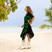 Hand Embroidered Cotton Kaftan Dress: Crochet Tunic Top, Beach Cover-Up - Ciana - Image 2
