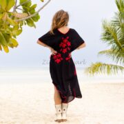 Hand Embroidered Cotton Kaftan Dress: Elegant Crochet Beach Tunic - Ciana - Image 2