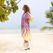 Handmade Cotton Kaftan Dress: Embroidered Beach Coverup - Oceano - Image 2