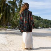 Handcrafted Cotton Velvet Kimono: Boho Chic Jacket, Plus Size - Mei - Image 3