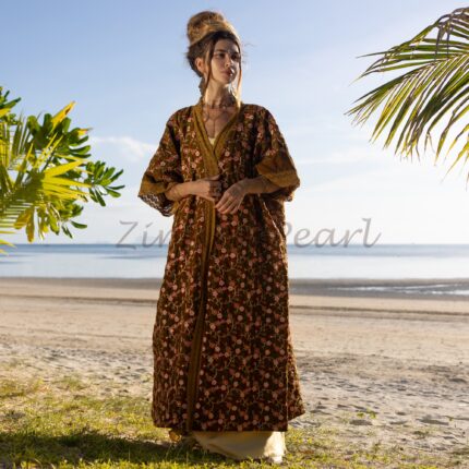 Misty Enchantment Long Velvet Kimono Duster Coat - One Plus Size Luxury for Special Events