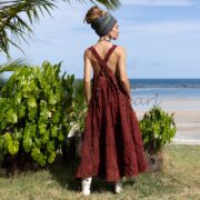 Handmade Patchwork Cotton Overalls Dress: Boho Festival Pinafore - Binsa - Image 3