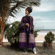 Patchwork Boho Duster Coat: Gheri Weave Ottoman Cotton Kimono - Ottoman