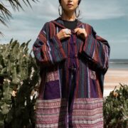 Patchwork Boho Duster Coat: Gheri Weave Ottoman Cotton Kimono - Ottoman - Image 4
