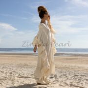 Boho Wedding Dress: Ruffled Lace Cotton Kaftan Gown - Wild Heart - Image 2