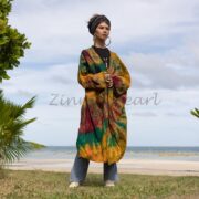 Handmade Tie-Dye Kimono Duster: Boho Festival Cotton Coverup - Daxa
