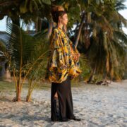 Cotton Velvet Kimono Jacket: Boho-Chic Short Coat, Plus Size - Mei - Image 2