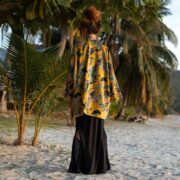 Cotton Velvet Kimono Jacket: Boho-Chic Short Coat, Plus Size - Mei - Image 3