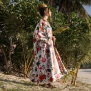 Handmade Floral Velvet Kimono Duster: Boho Maxi Jacket - Mai - Image 2