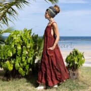 Handmade Patchwork Cotton Overalls Dress: Boho Festival Pinafore - Binsa - Image 2