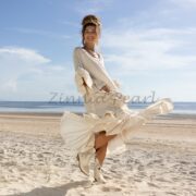 Boho Wedding Dress: Ruffled Lace Cotton Kaftan Gown - Wild Heart - Image 4