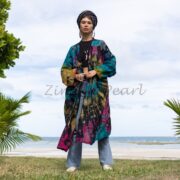 Handmade Tie-Dye Kimono Duster: Boho Festival Cotton Coverup - Daxa