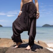 Handmade Raw Cotton Harem Pants: Boho Yoga Lounge Plus Size - Ira - Image 4