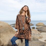 Tie Dye Tunic Dress: Oversized Boho Cotton Mini Dress Galaxy - Image 4