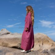 Plus Size Mauve Cotton Kimono Duster: Boho Beach Coverup - Aimee - Image 2