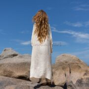 Plus Size Raw Cotton Kimono Duster: Boho Beach Coverup - Aimi - Image 3