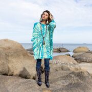 Oversized Tie Dye Tunic Dress: Boho Cotton Jersey, Plus Size - Galaxy