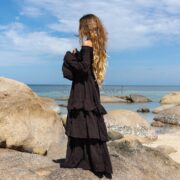 Boho Wedding Dress: Off-Shoulder Cotton Maxi Dress with Tiered Skirt - Lucia - Image 2