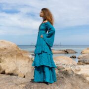 Boho Wedding Maxi Dress: Off-Shoulder Ruffled Cotton Gown - Lucia - Image 2