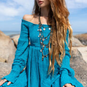 Boho Wedding Maxi Dress: Off-Shoulder Ruffled Cotton Gown - Lucia - Image 5