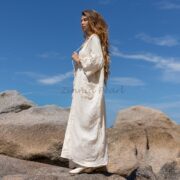 Plus Size Raw Cotton Kimono Duster: Boho Beach Coverup - Aimi - Image 2