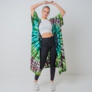 Handmade Cypress Tie Dye Kimono Duster: Bohemian Festival Coverup - Image 2