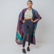 Handmade Tie Dye Cotton Kimono Duster: Bohemian Festival Coverup - Cypress