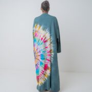 Hand Tie-Dye Kimono Duster: Boho Festival Jersey Cotton Coverup (Plus Size) - Yuma - Image 4