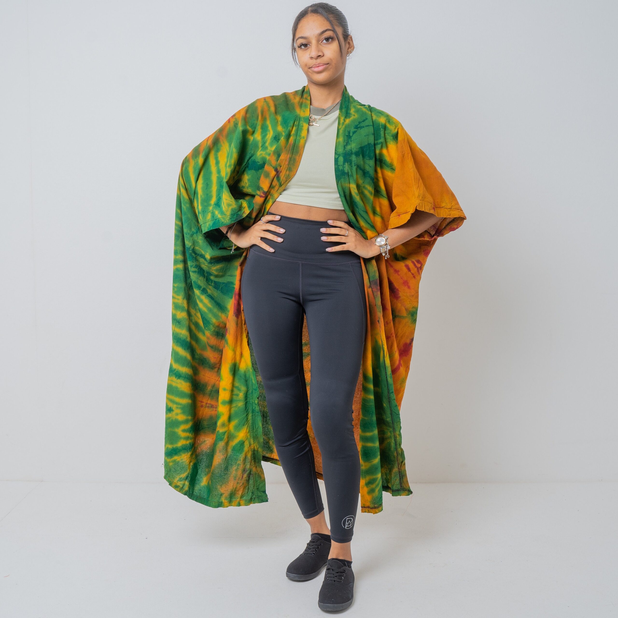 il_fullxfull.5360416074_bnx5.jpg Handmade Cypress Tie Dye Kimono Duster: Bohemian Festival Coverup - Cypress - Image 1