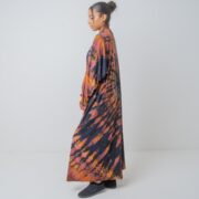 Hand Tie-Dye Maxi Kimono Duster: Boho Festival Cotton Cardigan - Yuma - Image 4