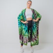 Handmade Cypress Tie Dye Kimono Duster: Bohemian Festival Coverup