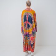 Hand Tie-Dye Maxi Kimono Duster: Boho Festival Cotton Cardigan - Yuma - Image 3