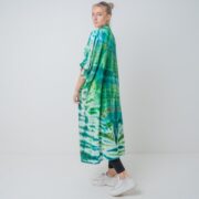 Handmade Cypress Tie Dye Kimono Duster: Cotton Beach Coverup - Cypress - Image 3