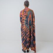 Hand Tie-Dye Maxi Kimono Duster: Boho Festival Cotton Cardigan - Yuma - Image 3