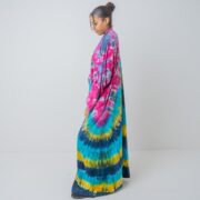 Hand Tie-Dye Maxi Kimono Duster: Boho Festival Cotton Cardigan - Yuma - Image 2