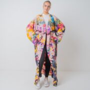 Hand Tie-Dye Kimono Duster: Plus Size Boho Cotton Cardigan - Yuma - Image 2