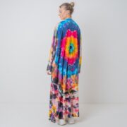 Hand Tie-Dye Kimono Duster: Plus Size Boho Cotton Cardigan - Yuma - Image 3