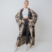 Hand Tie-Dye Maxi Kimono Duster: Boho Cotton Cardigan, Plus Size - Yuma