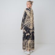 Hand Tie-Dye Maxi Kimono Duster: Boho Cotton Cardigan, Plus Size - Yuma - Image 4