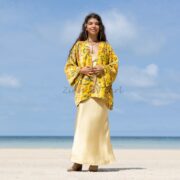 Handmade Cotton Velvet Kimono: Boho Chic Jacket, Plus Size - Mei